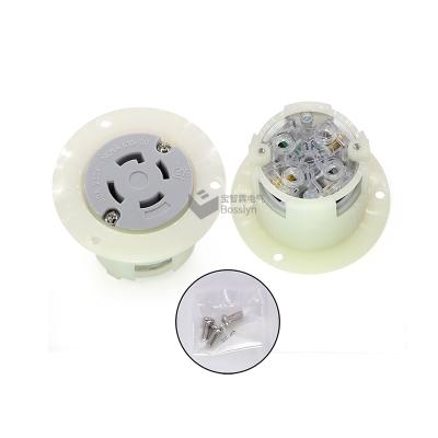 China 3P 4W 250VAC Industrial Nylon NEMA L15-30R Flanged Twistlock Outlet for sale