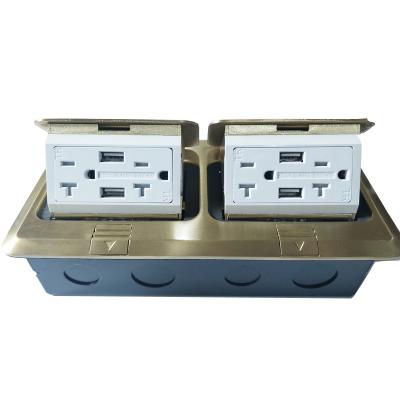 China Residential / General Purpose Multi-Application Floor Electrical Outlet Boxes Brass Cover With Cast Iron Junction Box for sale