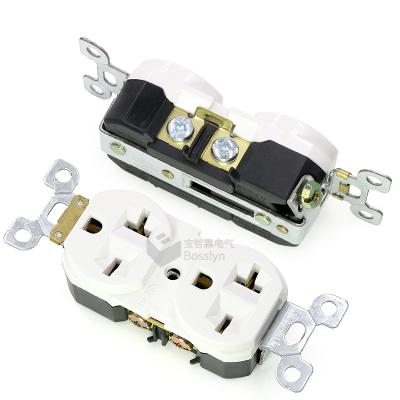 China Motorhome RV American BR-620 Double 20A 250V Socket 250 Volt 3 Pin Residential/General Purpose White for sale