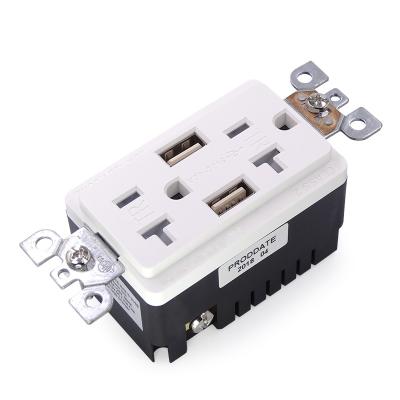 China 20 Amp American Residential / General Purpose 125 Volt USB Hub Receptacle Self Test for sale