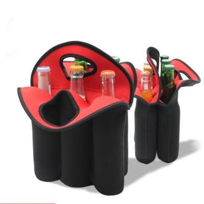 China 6 Piece High Quality Beer Tote Bag Neoprene Beer Bottle Cooler Ultra Thick Beer Bottle Packing Bag Waterproof Sale for sale