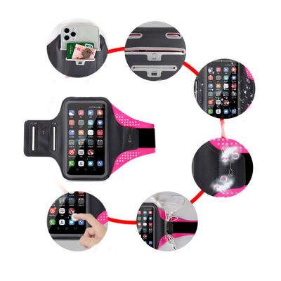 China Running Key Hole Cell Phone Case Band Armband Sports Armband Ultralight Shockproof Adjustable Waterproof Wristband Belt For iPhone for sale