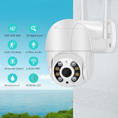 China Human Motion Tracking 8MP 4K PTZ Wifi IP Camera Cloud 1080P 4X Digital Zoom CCTV Security AI Human Detect Auto Tracking Wireless Camera zu verkaufen