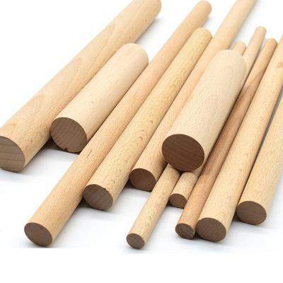 China Folk Art Smooth Cheap Wood Beech Stick For Crafts DIY Solid Wood Round Stickers Wood Size Can Be Customized for sale