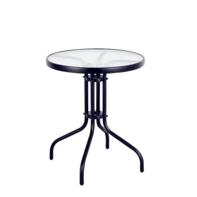 China Simple Morden Frame Outdoor Cheap Bistro Metal Glass Table for sale