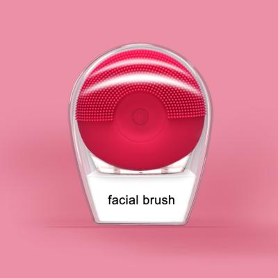 China Acne Treatment Silicone Waterproof Ultrasonic Face Brush Massager Cleaning Facial Skin Care Exfoliating Brush for sale