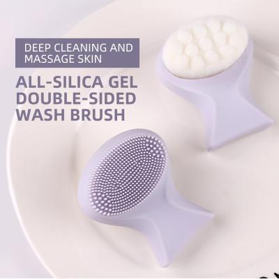 China Wholesale Acne Treatment Silicone Facial Brush Skin Massage Exfoliating Manual Face Wash Cleaning Scrub Detergent Brush for sale