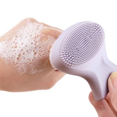 China Acne Treatment Silicone Skin Care Clean Scrubber Brush Detergent Facial Cleansing Brush For Face Wash Exfoliator for sale