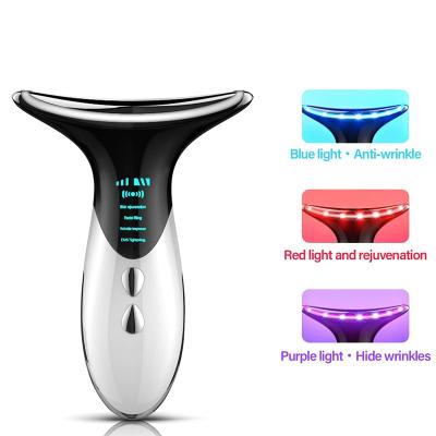 China Wrinkle Remover EMS Vibration Massage Machine Led Portable Neck For Worry Anti Wrinkle Removal Remover Lift Device Massager for sale