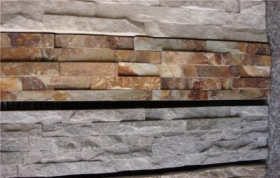 China Indoor / Outdoor Natural yellow Slate Stone Tile for TV wall , wall cladding for sale