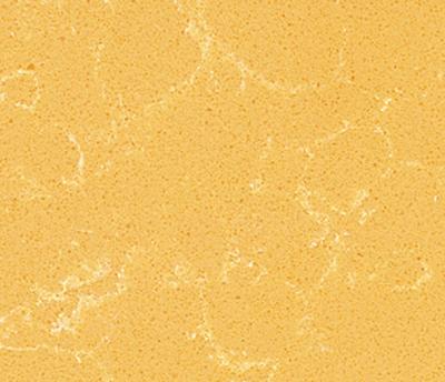 China Spring Yellow Flat / Eased Edge Quartz Kitchen Countertops with CE , ISO Certificate for sale