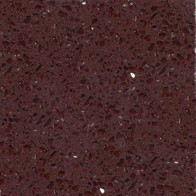 China Customized Crystal Dark Red Polished artificial quartz stone countertop slab tiles for sale