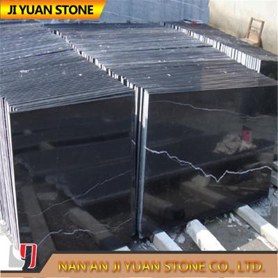 China Black White Marble Stone Nero Marquina Marble Tiles Slab For Wall Panel Paving Floors for sale