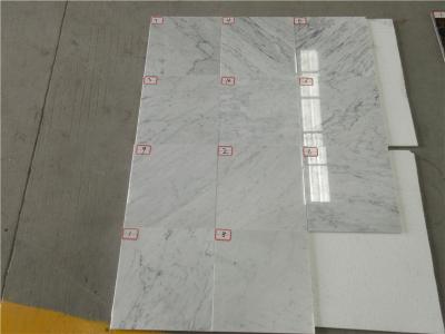 China Tegels van de de Keukenvloer van Carrara de Witte Dunne Marmeren 1cm 10mm voor Bevloeringsmuur Te koop