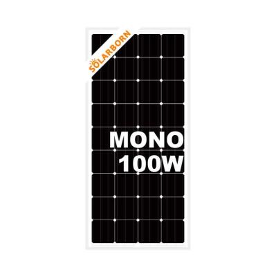 China 100w Mono Mono Solar Power System Panel Manufacturer Small Monocrystalline Solar Panel Directly Mini for sale