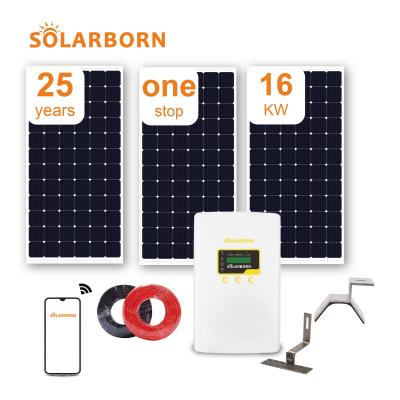 China Solarborn Home Air Conditioner 16KW Panel Inverter Mounting Power System Solar Energy Home for sale