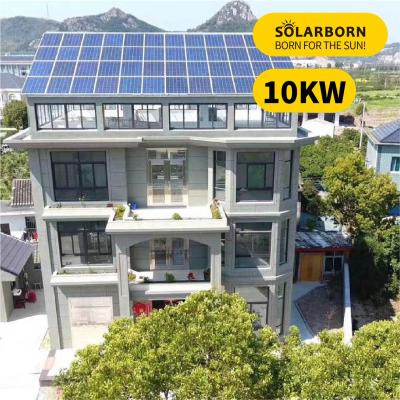 China Solarborn home custom complete on grid home industry 5kw 10kw commercial power solar system for home for sale