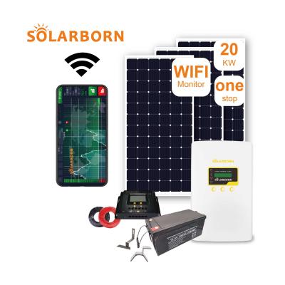 China Home Solarborn 20kw Off Grid Panel Inverter Stand Controller Battery Power Solar Energy Systems For Home for sale