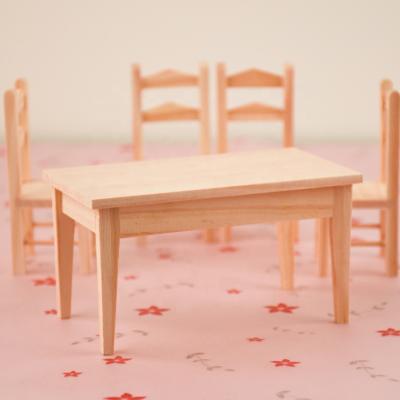 China China dollhouse mini cottage furniture 1/12 photography props rectangular table miniature wooden crafts for sale