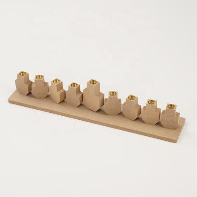 China Eco - Friendly Recycle Quality Cheap Density Wooden Board Crafts DIY Israel Wooden Candlestick for sale