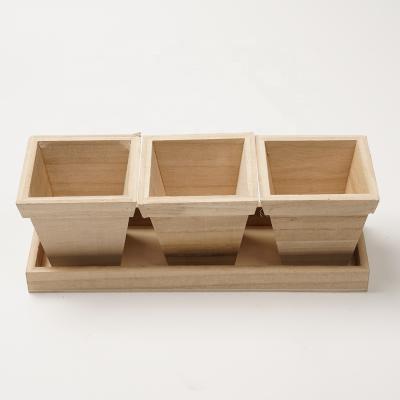 China Mini Wooden Flower Pot Custom Creative DIY Quality Children's Toy Wooden Crafts From China for sale