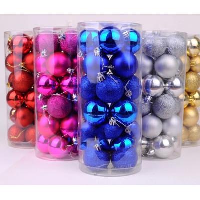 China Hot Christmast Ornament 2021 Colorful Plastic Balls Christmas Tree Ornaments Hanging Christmas Decoration Supplies for sale