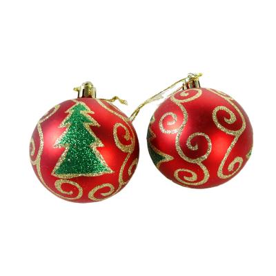 China Christmas Festival Decoration Amazon Props Glitter Christmas Party Hanging Hand Painted Ball for sale