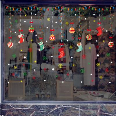 China 2021 Window Sticker Christmas Decorations Window Stickers Santa Static Sticker Christmas Stickers for sale