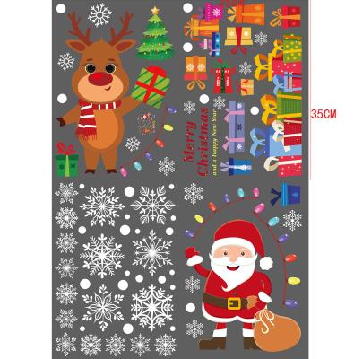 China Reusable Christmas Santa Elk Pvc Static Window Sticker Window Stickers Christmas Decoratives Stickers for sale