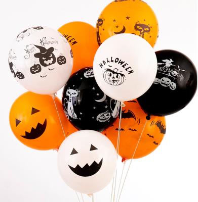 China Factory Wholesale Halloween Party Supplies 12 Inch Halloween Pumpkin Latex Balloon Product Halloween Party Supplies for sale