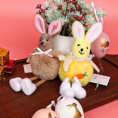 China Cartoon Easter Bunny Toy Kit Supplies Decor For Kids Lanyard Home Ornament Decoration Cloth Multifuction 6*19cm Easter Rabbit Doll for sale