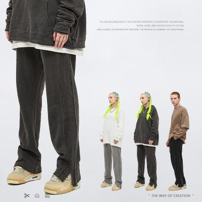 China Anti-wrinkle 2022 Spring and Autumn The Side Loops And pant legs split high street washed heavy men's sweatpants pants for sale