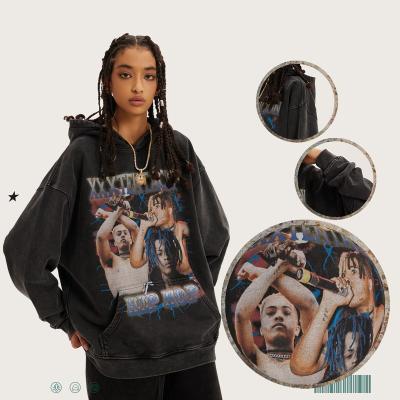 China Hitter XXX Tentacion Custom Memorial Hoodies Autumn And Winter Anti-wrinkle Hoodie High Street 2022 Washed Print Mens Hoodie for sale