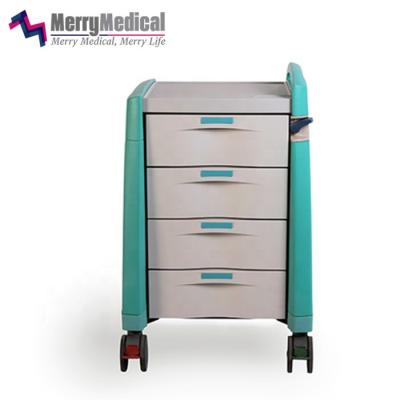 China Stable Safe Hospital Trolley 4-Drawer ABS Medication Trolley Hospital Trolley for sale