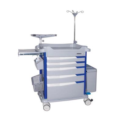 China Modern ABS plastic emergency trolley with 5 drawer and electronic lock for sale