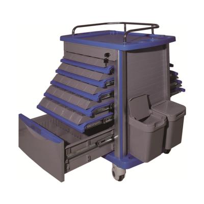 China Silent Medicine Wheels Hospital Trolley with 50 Compartments for sale