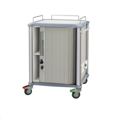 China Modern Hospital Sliding Door File Trolley With Dividers for sale