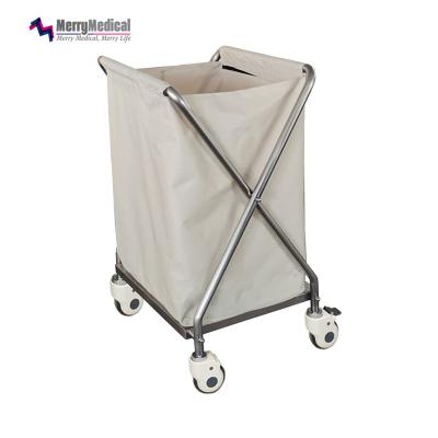 China Hospital Zero Dirty Canvas Cart Stainless Steel With Two Bags for sale