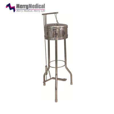 China Traditional Hospital Operating Room Towel Storage Tub Rack Stainless Steel Tank Opening And Closing Single Foot Pedal Kick Bucket for sale