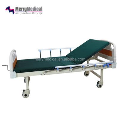 China Home Nursing Centers Hospital Bed Mobile Equipment On Wheels Single Crank Semi-Folwer-Bed for sale