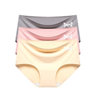 China Comfortable Style Antibacterial Hot Women And Breathable Medium Waist Ice Silk Panties for sale