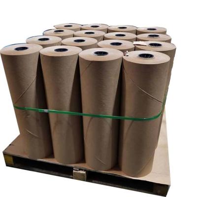 China Brown Kraft Paper Rolls Moisture Proof Recyclable Kraft Paper Bobbin Fiber for sale