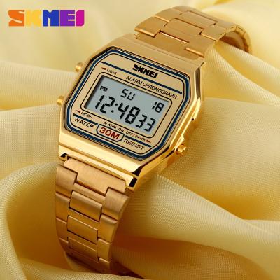 China Auto Date Outdoor Sports Electronic Watch Men Watches Stainless Steel Band Fashion Mens Watches Waterproof 30M Calendar for sale