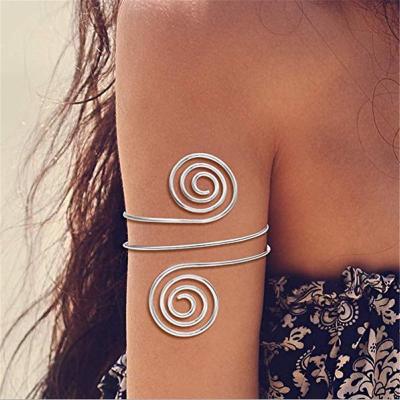 China Fashion sexy Bohemian upper spiral chain arm bracelet butterfly metal spiral note bracelet arm punk bracelet for sale