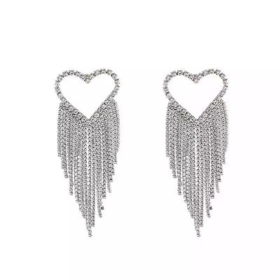 China CLASSIC Europe USA exaggerated personality full of diamonds long tassels exaggerated large fashionable earrings for sale