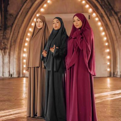 China Nida New Design Islamic 2 piece dress and cape with Hijib Eid Elegant Abaya Muslim Dresses Arabic Borka for girl for sale