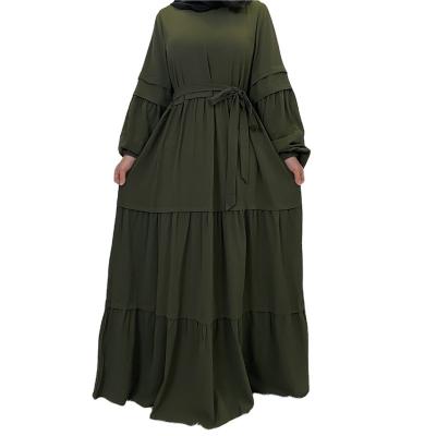 China New Arrival Floral Sleeve Chiffon Long Maxi Chiffon Dress With For Women Muslim Turkish Jakarta Bridesmaid Abaya Clothing for sale