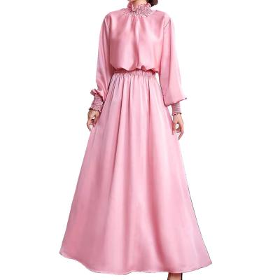 China 2022 Polyester Dubai Denim Muslim Abaya Dresses Jakarta Pink 2 Piece Dress In Malaysia Events Party For Juniors Girl for sale