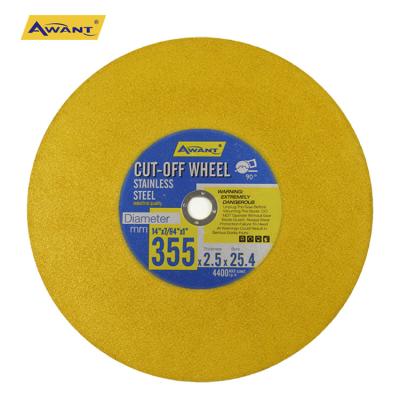 China One Mesh 14 Inch Cutting Wheel Cut Off Wheel Disc Wheel Disc 355mm T41 Cutting For Stainless Steel Metal Iron Economic Awant Yellow for sale