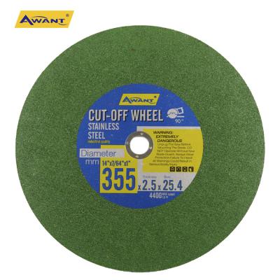 China One Mesh Cutting Wheel 355mm 14 Inch T41 One Mesh Disc Wheel Cutting Wheel For Stainless Steel Metal Iron Economic Awant Green for sale